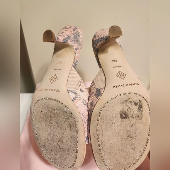 Donald J Pliner "Luis" Peach Python Print Leather Slide Sandals Sz.6 Ret.$235 - Picture 8 of 9